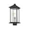 Z-Lite Portland 1 Light Outdoor Post Mount Fixture, Black & Clear Beveled 531PHBXLS-BK - alternate 6